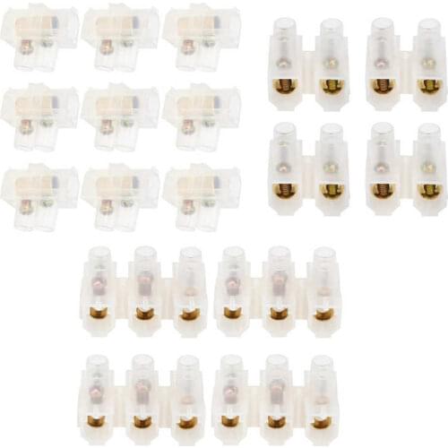 50Pcs Terminal Block Strip Flame-Retardant Through-Type Wire Connector 60A Industrial Supplies Terminal Strip Block