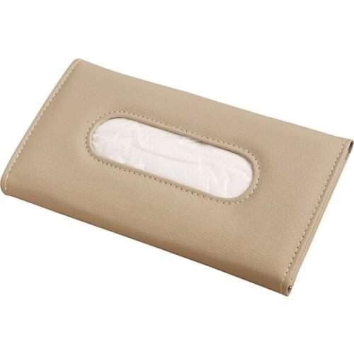 PU Leather Tissue Box Paper Car Sun Visor Napkin Storage Auto Interior Accessories Unique Parts Portable Car Ornaments