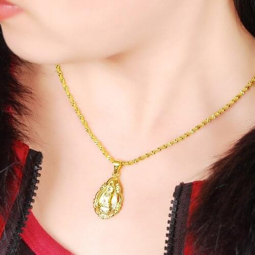 Hot Sales 24K Gold Color Good Luck Tibetant Buddhism Pendant Necklaces Top Quality Men Women Pendants Jewelry Gifts High Quality