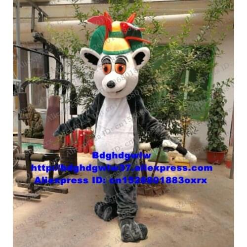 Madagascar King Julien Lemur Lemuroid Lemuridae Mascot Costume Adult Cartoon Character Holiday Gifts Family Outings zx2938