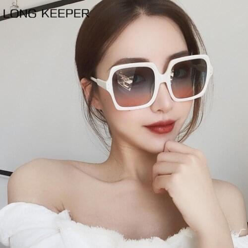 Oversize Square Sunglasses Women 2021 Fashion Brand Designer Big Frame Sun Glasses Black Fashion Gradient Female Glasses Oculos