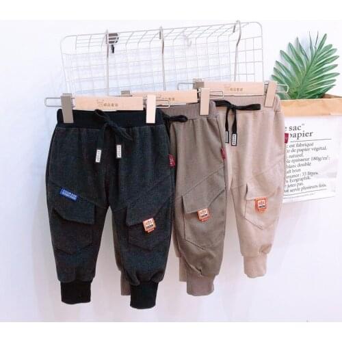 New Spring Autumn Children Fashion Clothing Baby Boys Girls Elastic Pocket Work Trousers Kids Infant Casual Pants clothes