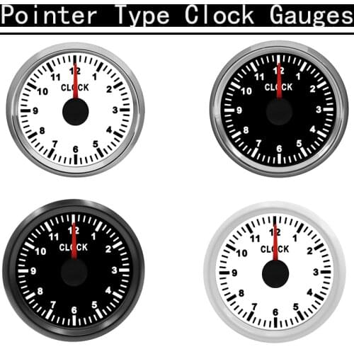 New Universal Boat Clock Meter Instrument 0-12 Hours Clock Gauges With Red Backlight Fit For Truck Marine Car Motorcycle 52mm