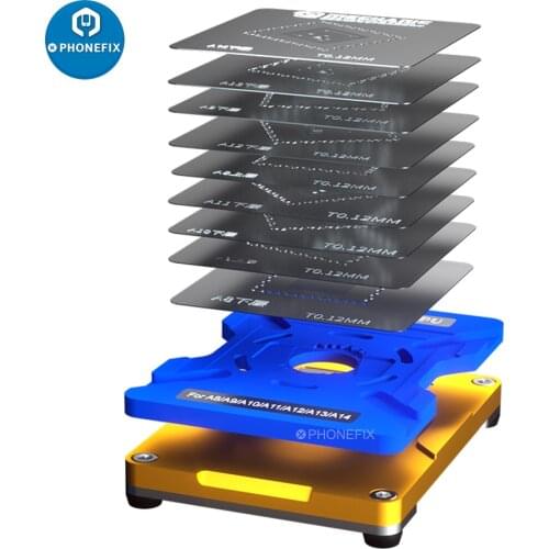 Mechanic iCPU 7 in 1 CPU Tin Planting Platform for iPhone A8 A9 A10 A11 A12 A13 A14 CPU Reballing Steel Mesh Positioning Fixture