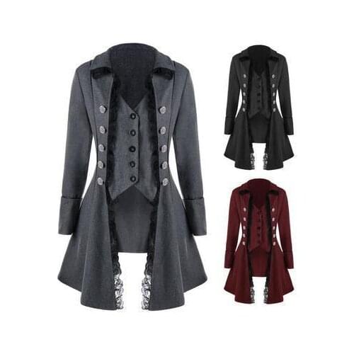 Pirate Jacket Medieval Traditional Adult Gentlemen Trench Coat British French Trenchcoat Costume 2019