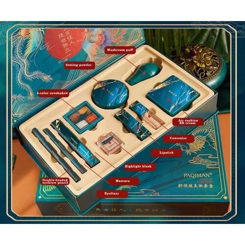 Makeup Gift Box Set BB Cream Lipstick Eyeliner Eyebrow Pen Highlight Blush 10Pc Make Up Tool Kit Cosmetics