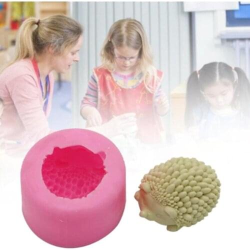 DIY Animal Hedgehog Shape Handmade Soap Mold Aromatherapy Candle Candy Chocolate Clay Silicone Mould