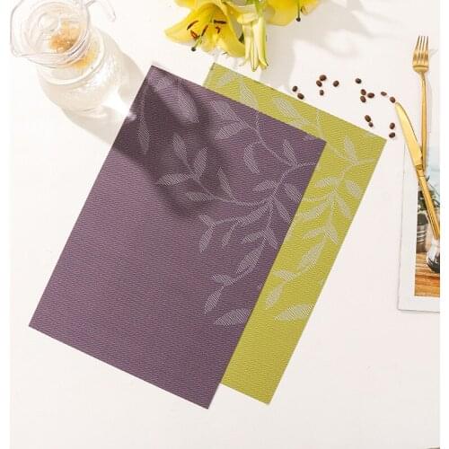 Leaf Pattern Placemat Nordic Style Household Anti-Scalding Hotel Restaurant PVC Western Table Mat Coaster