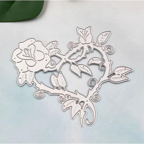 Heart Rose Shaped Cutting Dies Carbon Steel Frames DIY Scrap Booking Photo Album Embossing Paper Cards