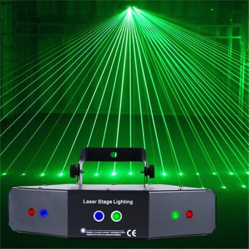 Professional 6 Eyes Stage Light LED RGB Strobe Beam Laser Projector DMX Sound Remote Control Party Lighting Effect for Bar KTV