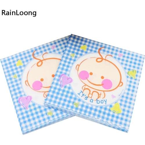 [RainLoong] Its a Boy Paper Napkin Festive & Para Festas Tissue Decoration Guardanapo Servilleta 33cm*33cm 1 pack (20pcs/pack)