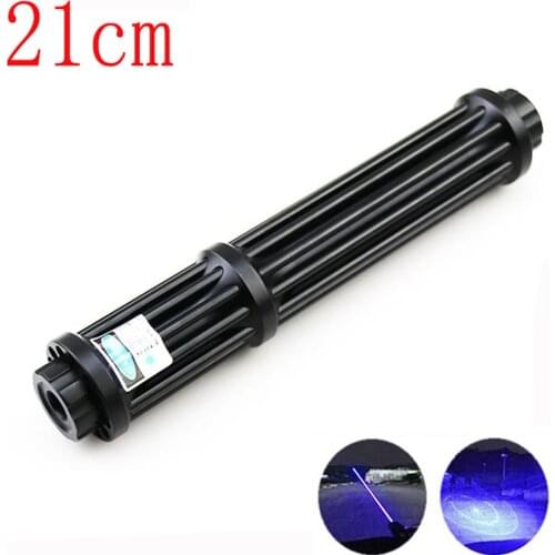 High power Blue Laser 450nm10000m 21cm Focusable Blue Laser Pointers Flashlight Most Powerful burn match candle lit cigarette