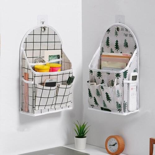 Foldable Storage Bag Hanging Door Back Organizer Cotton Large Capacity Container Storage Bag With Hanger Home Storage Supplies
