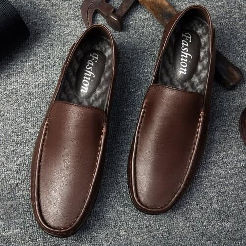 Casual Loafers Shoes For Men Men Casual Shoes Leather Man Fashion Shoe Flat Causal For 2020 Sports Black Sapato Masculino