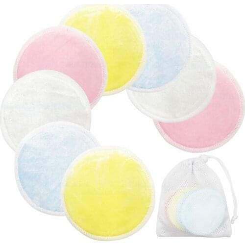1/8/16/20pcs Reusable Cotton Pads Washable Make up Facial Remover Double layer Wipe Pad Nail Art Cleaning Pads with Laundry Bag