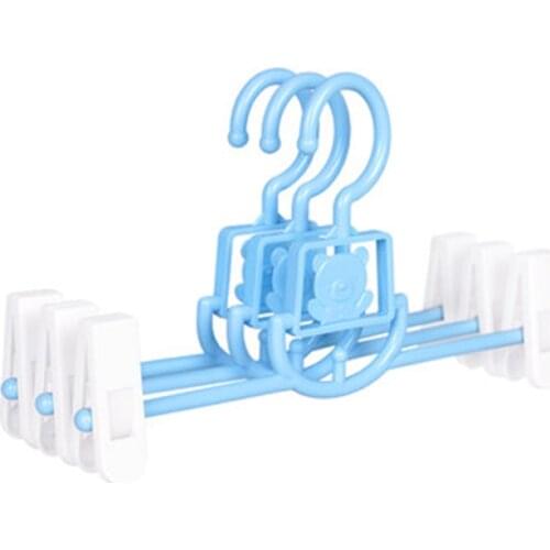 29cm 10 pcs/lot Baby Pants Hangers with Clips Trousers Racks for Children Kids Dress Hanging Infants Socks Drying