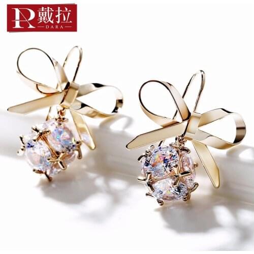 Dara 2021 New Fashion Bow Earrings Womens Net Red High Sense Ear Clip No Hole Korean Earrings