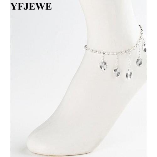 YFJEWE Vintage Fashion Imitation Pearl Leaf Anklets For Women Chain Ankle Bracelet Leg Bracelet New Foot Jewelry A027