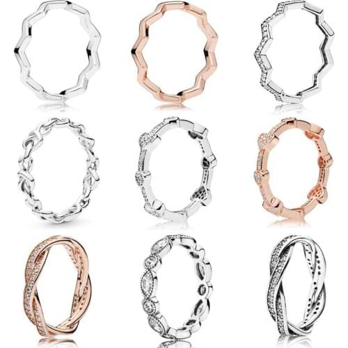 925 Sterling Silver Ring Alluring Hearts With Crystal Rings For Women Wedding Party Fashion Jewelry