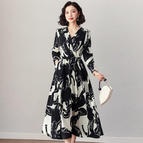 Retro Maxi Dress Women Short Sleeve V-Neck High Waist Dress Print Boho Beach Spring Autumn Chiffon Elegance Long Dresses