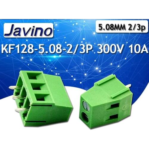 10PCS/LOT Terminals KF128-5.08-2P/3p KF128-2P 300V 10A Screw 2Pin 5.0mm Straight Pin PCB Screw Terminal Block Connector 22-12AWG