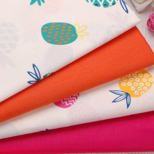 100% cotton twill cloth offwhite cute fruit orange rose red pineapple Cloth for DIY crib bedding apparel dress quilting decor