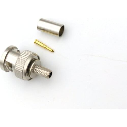100pcs BNC Plug Crimp Connectors for RG58 RG-58 Coax Male ADAPTER connector