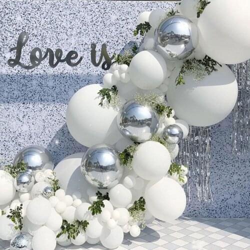 125pcs/sets Ins white balloon chain theme set macarone white party accessories baby shower wedding decoration globos