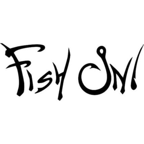 15*6CM FISH ON Fishing Hunting Sports Car Sticker Decals Motorcycle Car Styling Accessories Black/Silver C1-0158