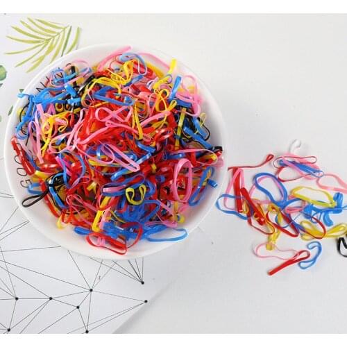 200PCS/1 Bag Hairband Rope Kids Ponytail Holder Elastic Rubber Band Ties Braids Womens Hair Accessories Headband Hair bands
