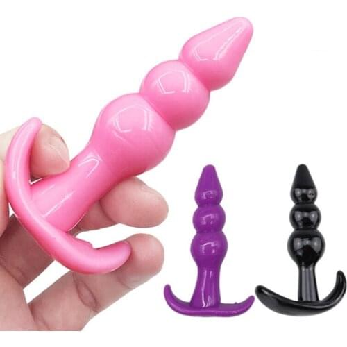 3 colors Mini Silicone Anal Plug Beads Adult Toys Skin Feeling Dildo Adult Sex Toys Men Women Butt Plug Sex Products Anal Plug