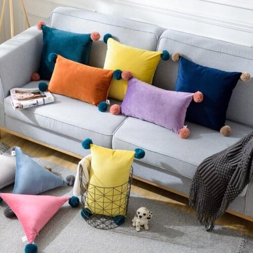 30x50 cm Fashion Office Pillow Case With Lovely Ball Top 8 Colors Throw Cushion Home Office Decorative Pillow Cases Covers