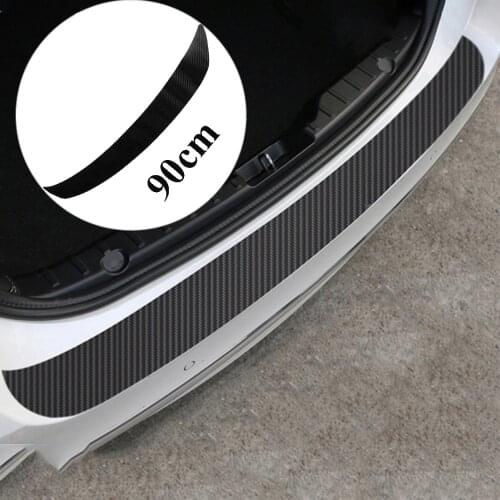 4D Carbon Fiber Stickers for Car Rear Trunk Bumper Protective Anti-Scratch Scuff Film Protectors Car Decals 90cm