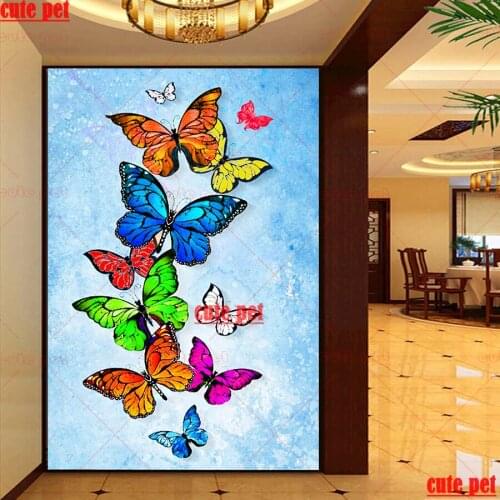 5d Diy diamond painting Beautiful colorful butterfly Cross Stitch Draw full square drill diamond embroidery rhinestone mosaic