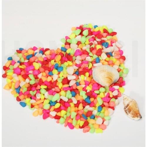 Aquarium bottom sand landscaping decoration colored pebbles pebbles succulent potted potted plants gardening with colorful stone