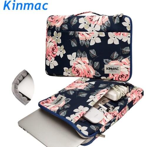 Brand Kinmac Laptop Bag12,13,14,15,15.6,Fashion Flowers Briefcase Sleeve Case For Macbook AirPro13.3,15.4,Notebook,Dropship F089