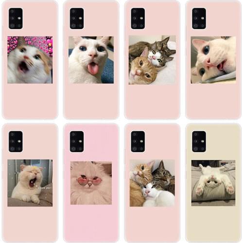 Cute Cat Kitten Catling Case for Samsung Galaxy A12 A02 A03S A21S A22 A32 A52 A72 A82 Quantum 2 S21 Plus FE Ultra M02S M12 Cover