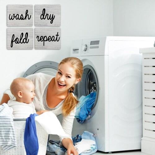 Laundry Wooden Plaque Signs Wall Art Decor Decorative Plaques for Farmhouse Laundry Room Hanging Sign Washhouse Door Decoration