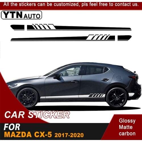 For Mazda CX-5 CX5 2017 2018 2019 2020 Side Door Car Stickers Racing Stripe Graphic Vinyl Customs Car Decals Car Accessories