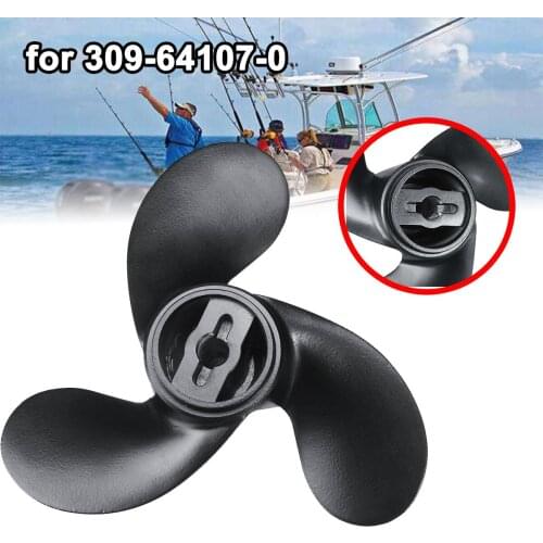 2.2-3.3HP For 309-64107-0 Black 3 Blades 7.4 x 5.7 Marine Propeller Aluminum Alloy Nissan Tohatsu Evinrude Johnson R Rotation