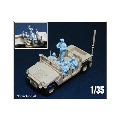 1/35 Scale US Army M1151 Hummer Car Soldier 4 people (excluding vehicles) Miniatures Unpainted Resin Model Kit Figure