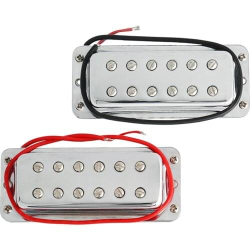 Mini Humbucker Pickup Double Coil Pickups Bridge and Neck Set for Electric Guitar Parts Replacement Chrome