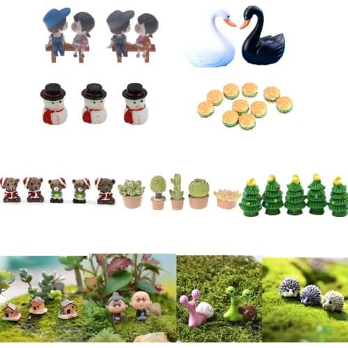 Multi-styles Cute Mini Stool Couples Animals Trees Bridge Miniatures Micro Landscape Action Figures Fairy Garden Supplies