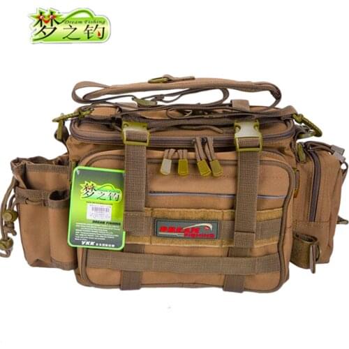Dream Fishing Multifunctional Fishing Bag 36*18*23cm Large Capacity 1200D Nylon Waterproof YKK Shoulder Bag Tool Storage Bags
