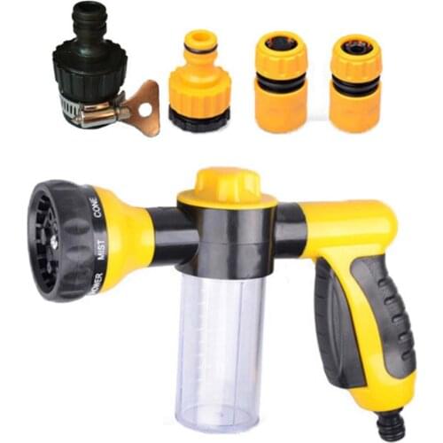 Multi-function 8 Patterns Foam Water Sprayer with 4 Water Pipe Joints for Cleaning Washing Snow Foam Lance Soap Foamer Sprayer