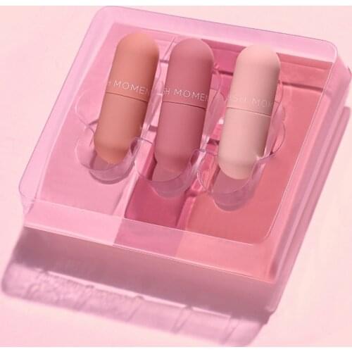 Pudaier 3 Colors Mini Capsule Matte Lipstick Kit Cute Liquid Lipsticks Long Lasting Waterproof Moiturizer Velvet Matt Lip Gloss