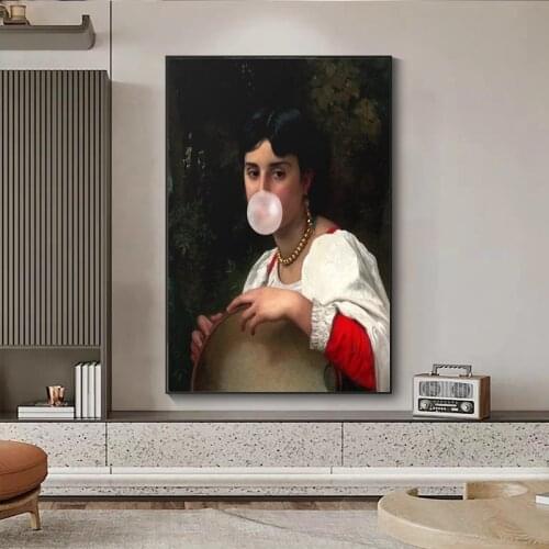 Canvas Print Bubble Gum Picture Wall Art Classical Beauty Paintings Home Decoration Vintage Module Poster For Living Room Frame