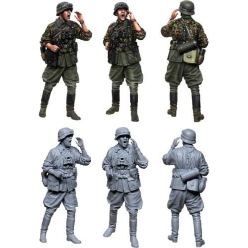 1/35 Scale German Military Officer Shouting WWII Miniatures Unpainted Resin Model Kit Figure Free Shipping