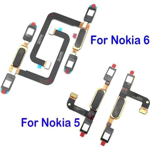 New Home Button Fingerprint Sensor Button Flex Cable Ribbon For Nokia 6 / 5 Replacement Part