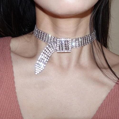 Vintage Pearl Crystal Diamond Choker Necklaces For Women Short Clavicle Chain Rhinestone Necklace Female Statement Jewelry Gifts